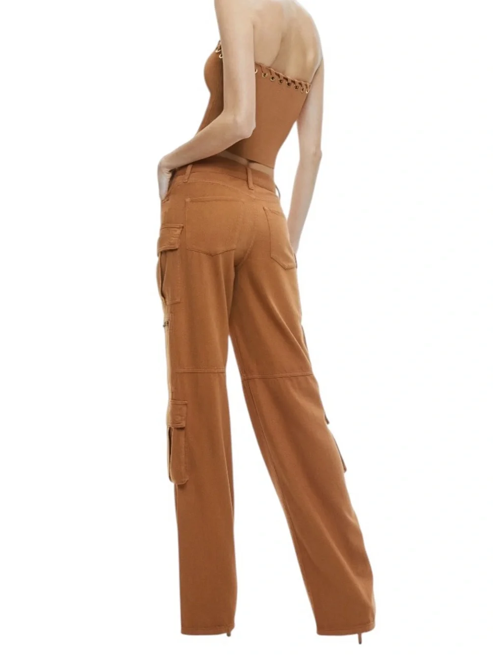 Alice + Oliva Cay Cargo Jeans 29 Wide Leg Boho Utility Slouchy - Picture 4 of 12